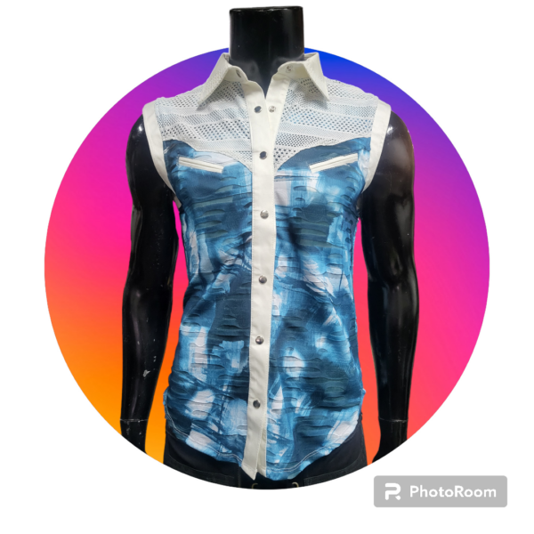 SLEEVELESS Blue Thai Die - Image 2