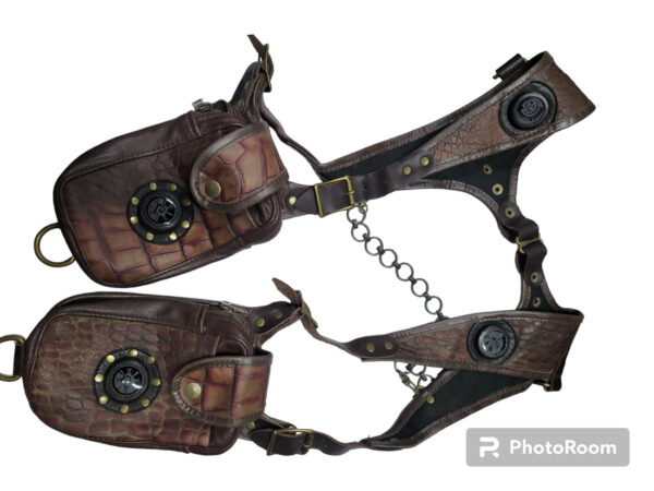 Dragon Leather Obsidian with Laser edging on the straps Jaguar Warrior and Mictlantecuhtli