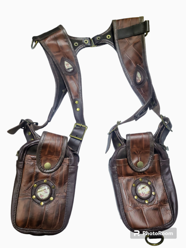 Leather croc belly stone ocean jasper