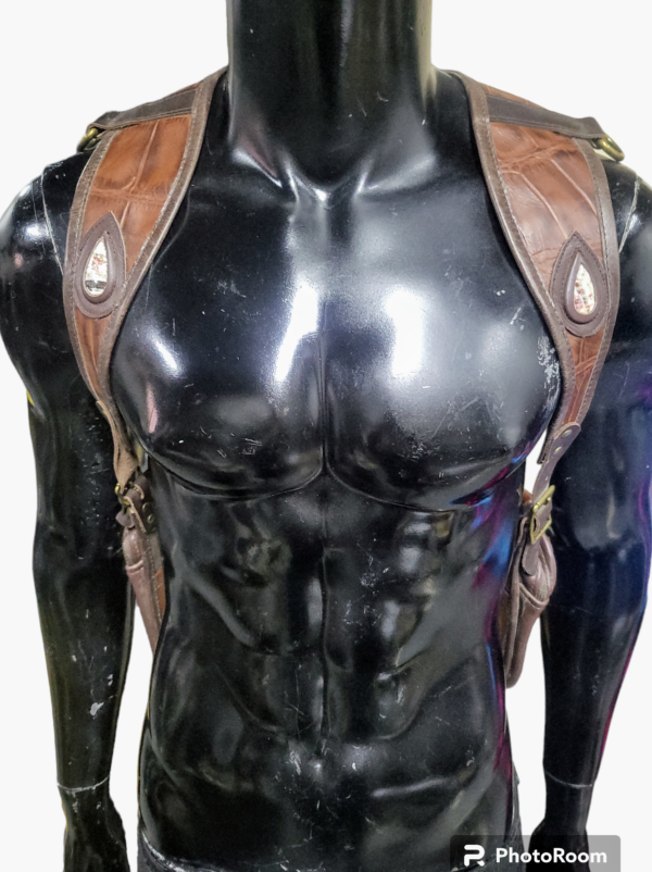 Leather croc belly stone ocean jasper - Image 4