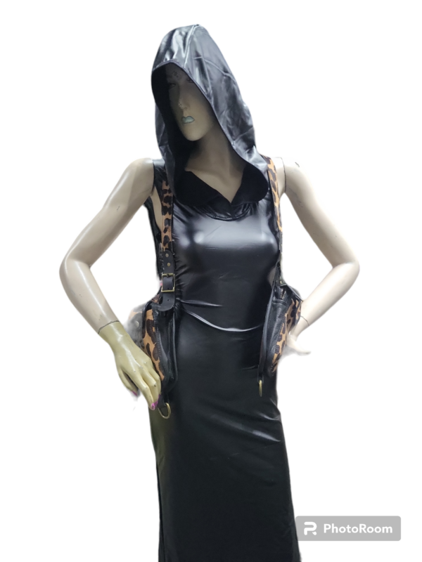 Pony hair Leopard print leather Antic brass - Image 2