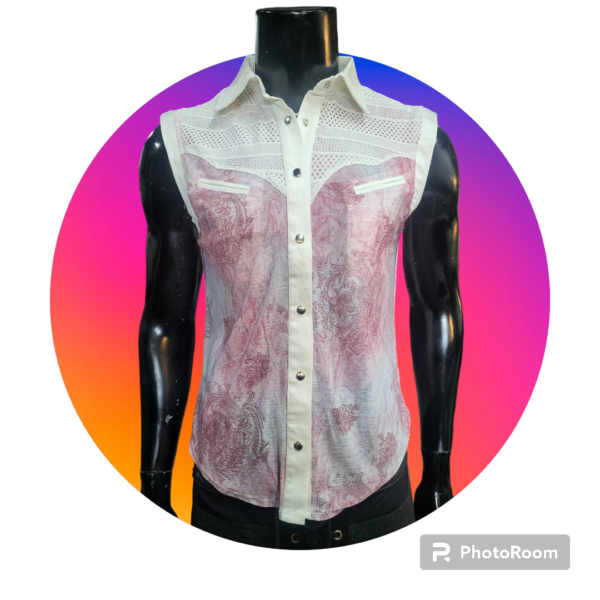 SLEEVELESS Pink Paisley