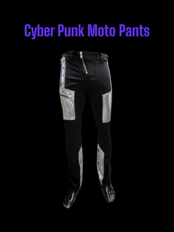 CYBER PUNK MOTO PANTS SPACE SILVER - Image 3
