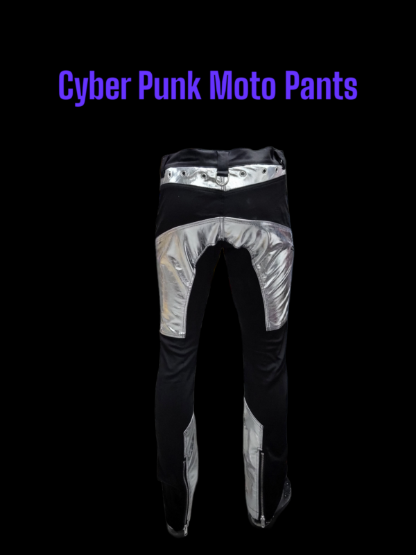 CYBER PUNK MOTO PANTS SPACE SILVER