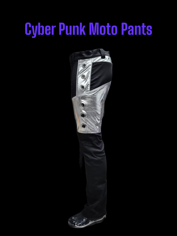 CYBER PUNK MOTO PANTS SPACE SILVER - Image 2