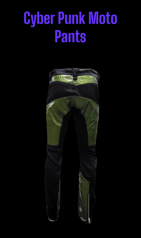 CYBER PUNK MOTO PANTS GREEN REPTILIAN