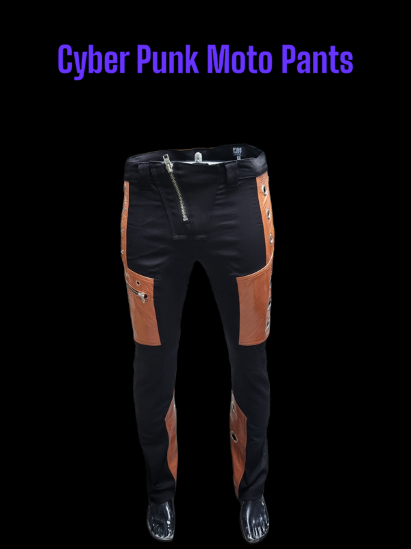 CYBER PUNK MOTO PANTS NAPPA TAN - Image 4