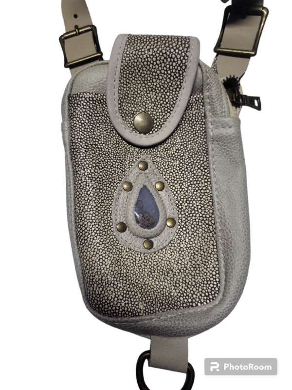 Ivory sting ray leather The stones moss agate antic brass hardware - Image 7